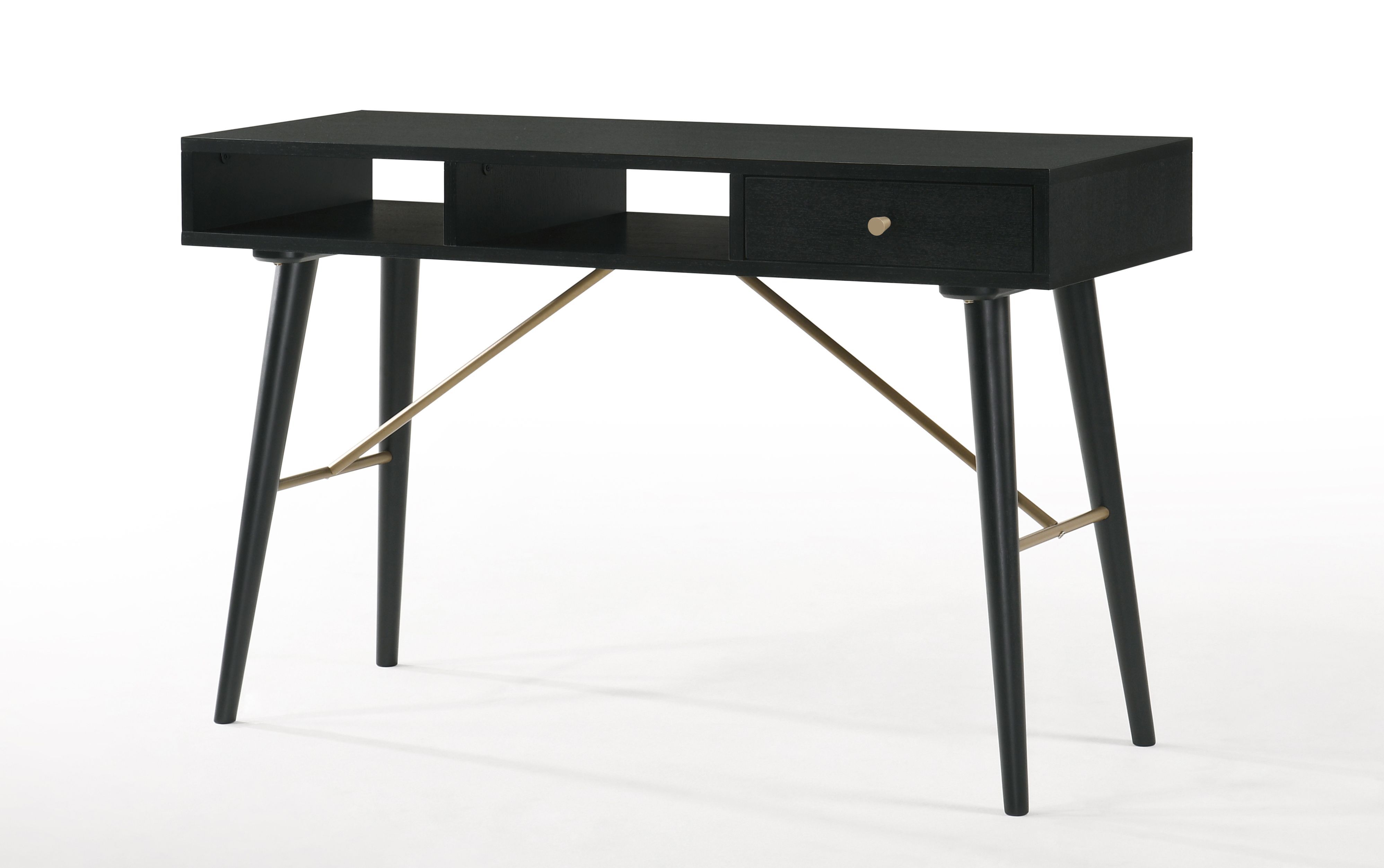 Lustre 1 2m Ash Home Office Desk Console Table Black Interior