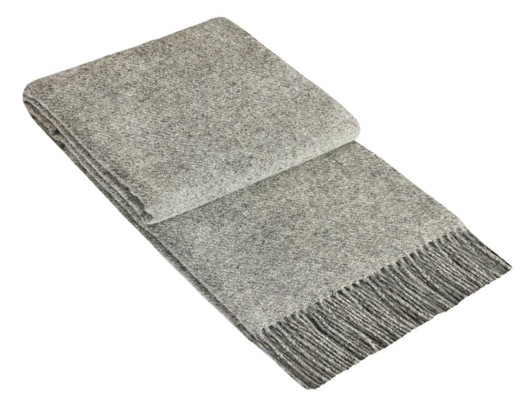 Melanie 100% Wool Throw Rug - Melange Grey | Interior Secrets