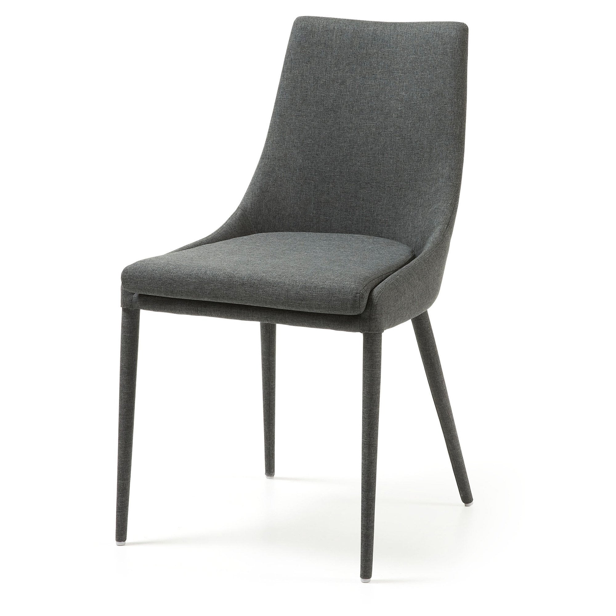 dark grey fabric dining chairs