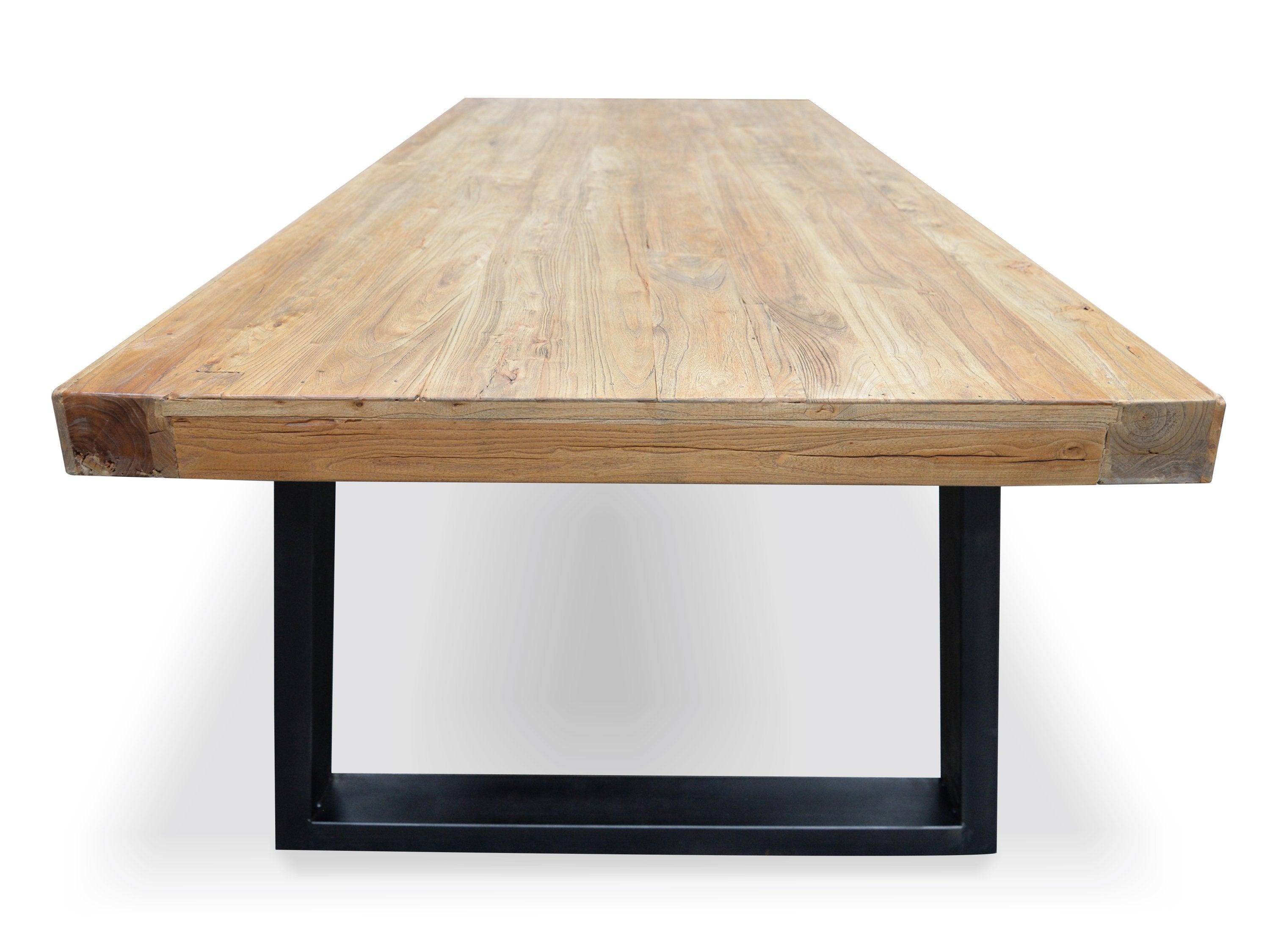 Edwin Reclaimed Elm Wood 2.4m Dining Table - Upgraded Top ...