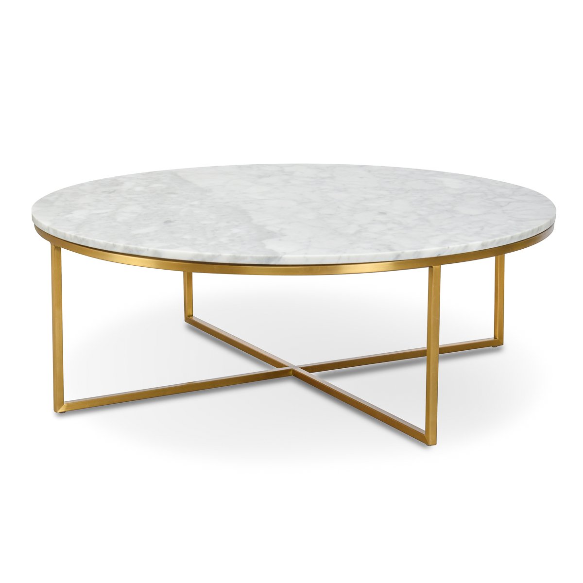 Lorenz 100cm Round Marble Coffee Table - Brushed .. | Interior Secrets