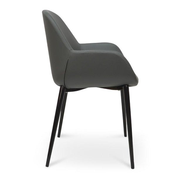 Lynton Dining Chair - Charcoal Grey With Black Legs | Interior Secrets