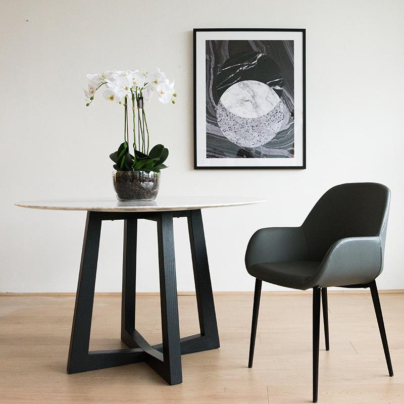 Lynton Dining Chair - Charcoal Grey With Black Legs | Interior Secrets