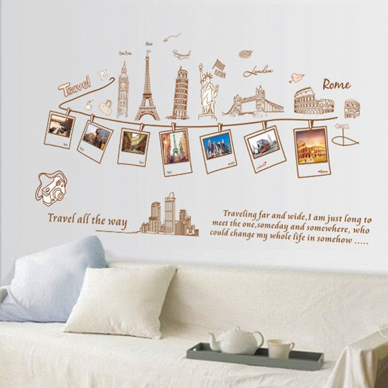 Travel stickers for wall