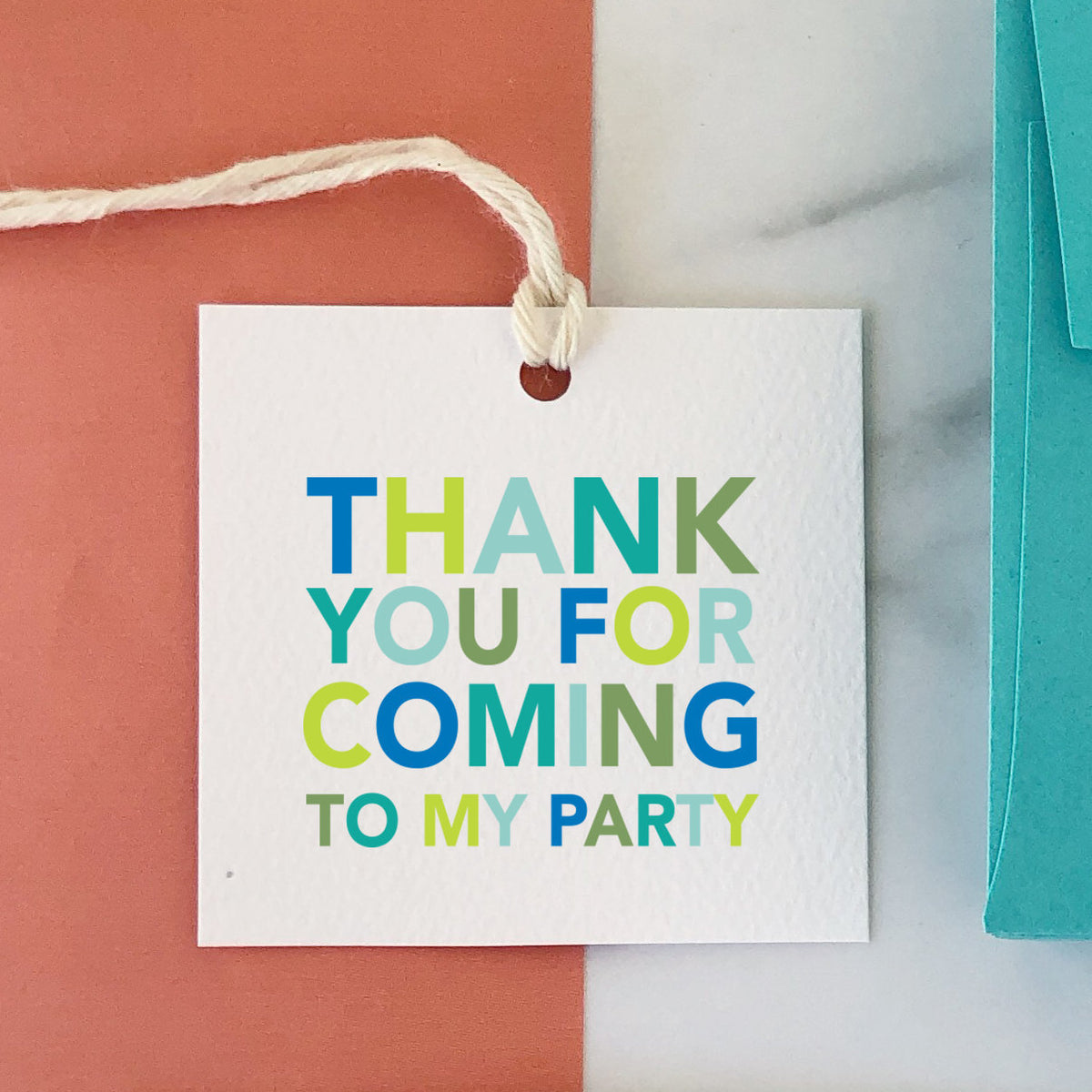 thank you for coming to my party blue tag party favor gift tag birth