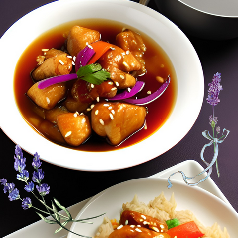 sweet and sour chicken with lavender
