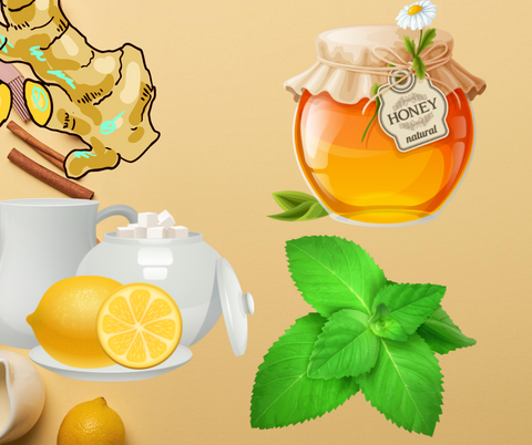 tea ingredients mint lemon honey ginger the amazing tea company