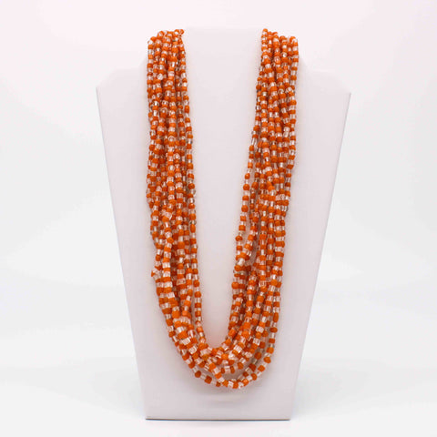 orange glass bead necklace