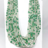 27" Clear and Light Green Glass Bead Necklace (Dozen)