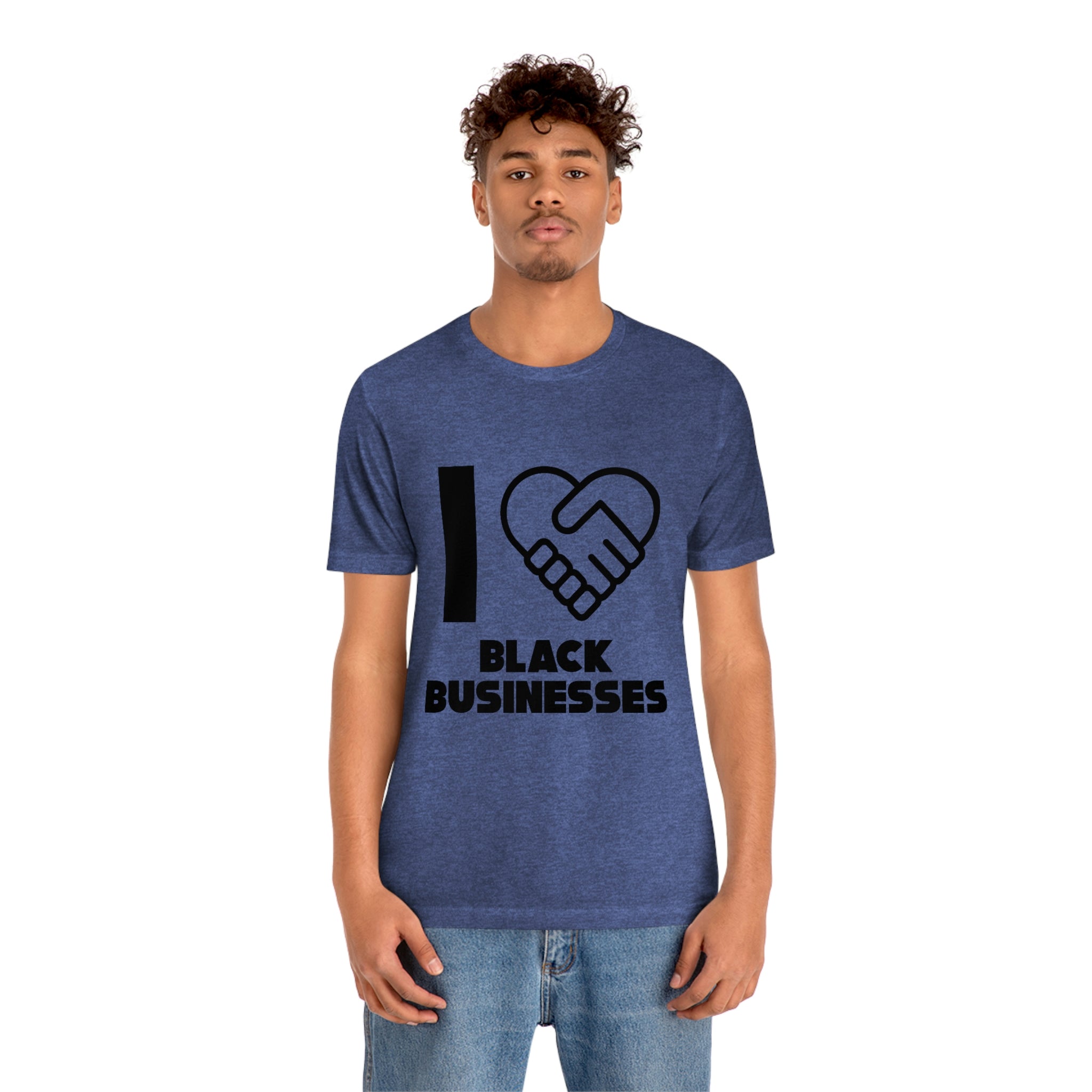 I love Black Businesses Shirt WHT,  Anti Racism Activist T-shirt, Black Lives Matter Unisex African T Shirt, Cut Sew Tee