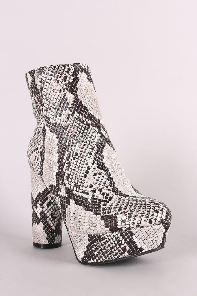 bamboo snakeskin booties