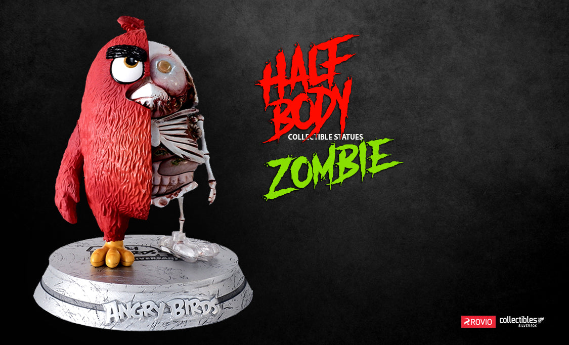 Half Body Red Zombie Statue Silverfoxcollectibles