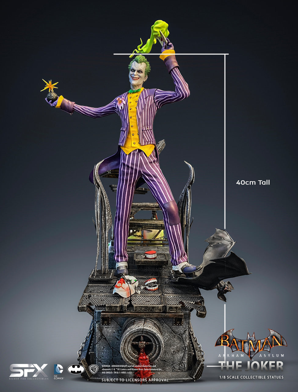 Silver Fox Collectibles : Batman: Arkham Asylum - The Joker 1/8 statue Joker-AKAYLM-I002