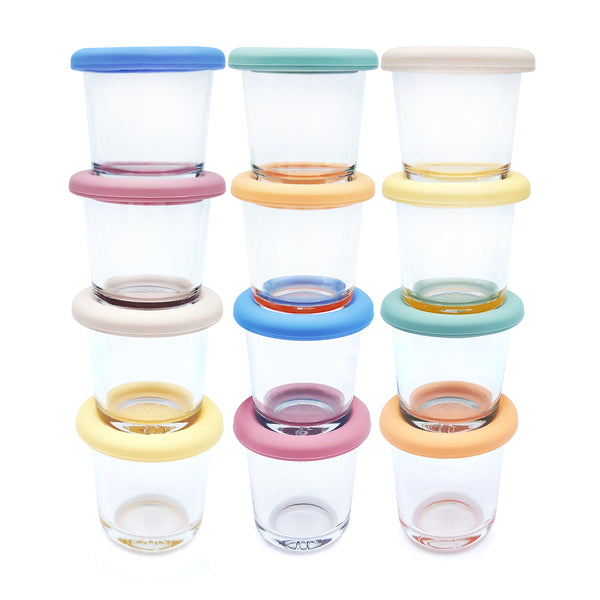 Hatrigo 4 oz Clear Glass Jars With Lids, 10-Piece Glass Yogurt