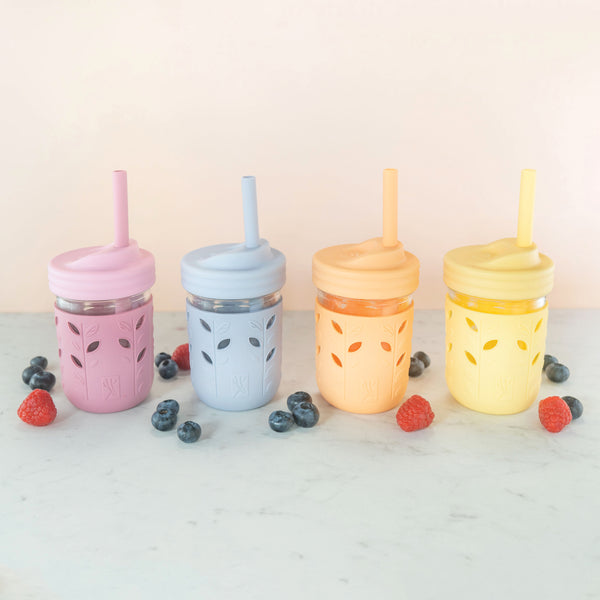 Silicone Straws with Stoppers | 6.29/16cm Length | 8oz & 10oz Jars | 8 Pack