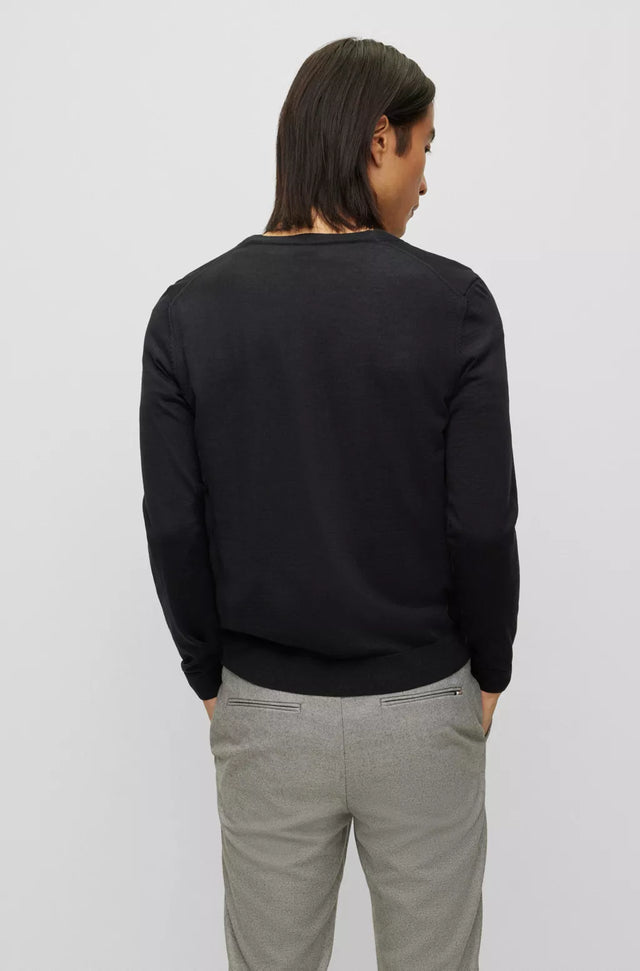 BOSS - Relaxed-fit sweater with monogram jacquard and crew neckline