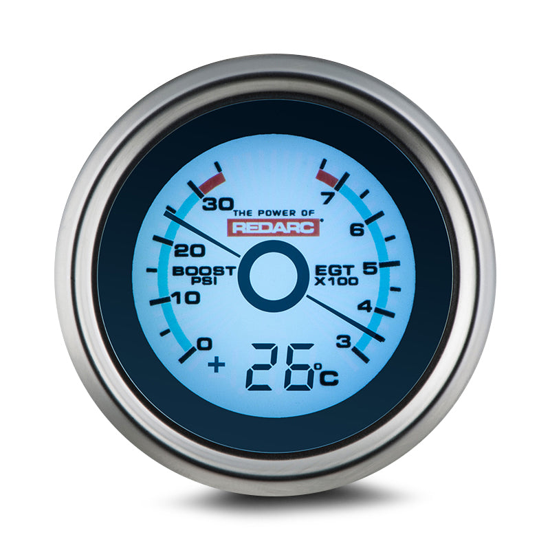 SAAS 2in1 Diesel Turbo Boost and Exhaust Temp Gauge 52mm EGT Pyro