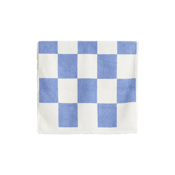 HAY Check bath towel, cobalt blue