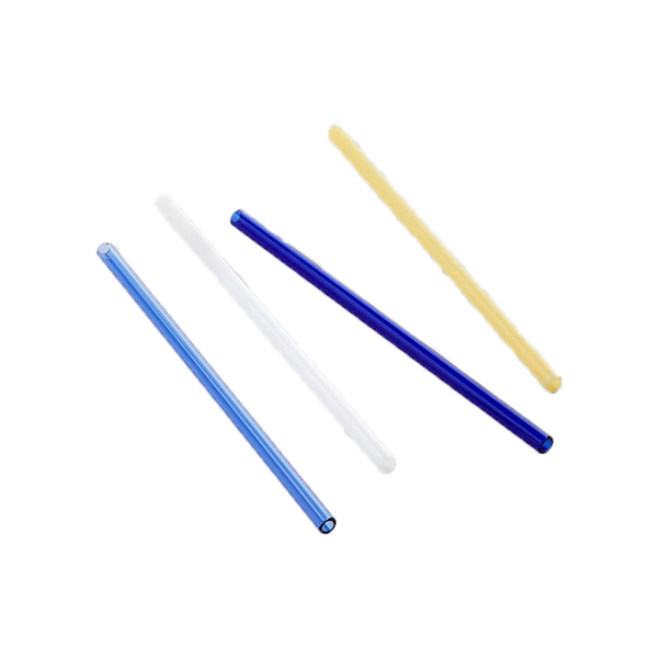 6 Clear Glass Straw Set of 6