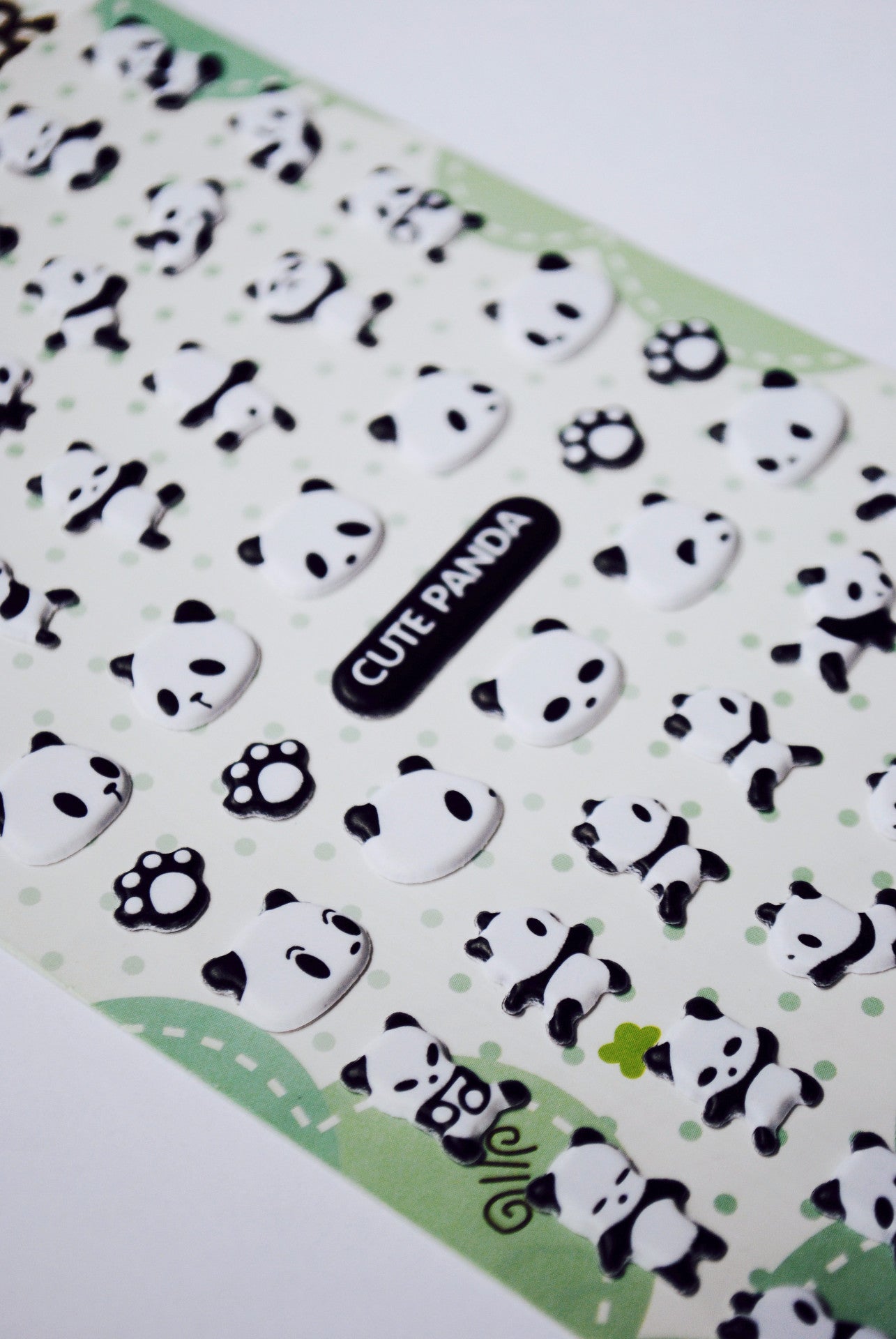 Kawaii Posing Panda Puffy Stickers Cute Delight 