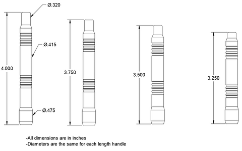 length and diameters of safety razor handles