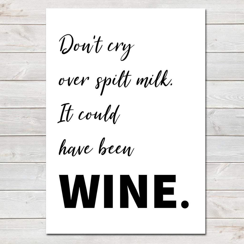 mothers day print funny wine quote kitchen poster gift for mum a4