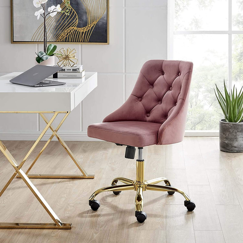 Distinct Tufted Office Chair - Dusty Rose