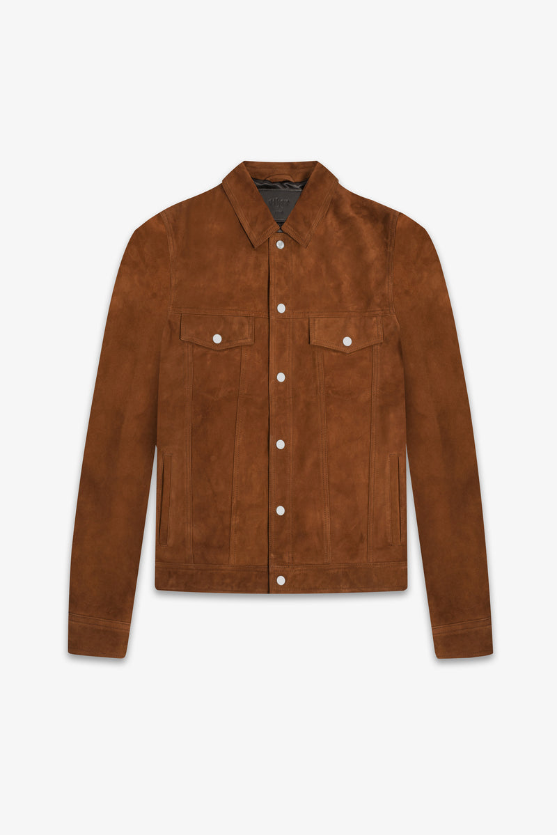 saint laurent suede trucker jacket