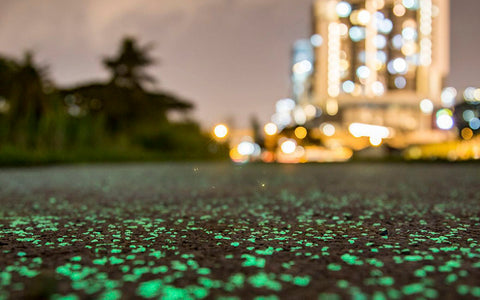 Glowing concrete walking path Powered BY: AGT ULTRA Grade Glow Stones