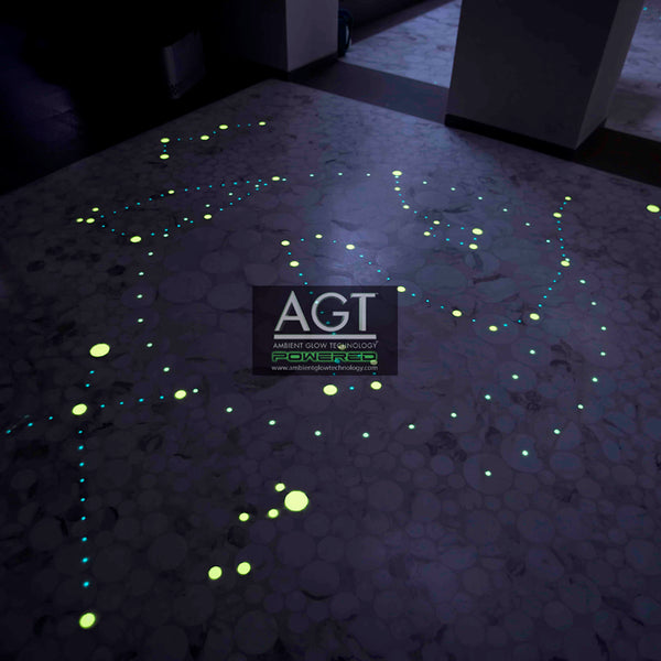  Glowing marble interior floor powered by AGT™ glow stones in a constellation pattern