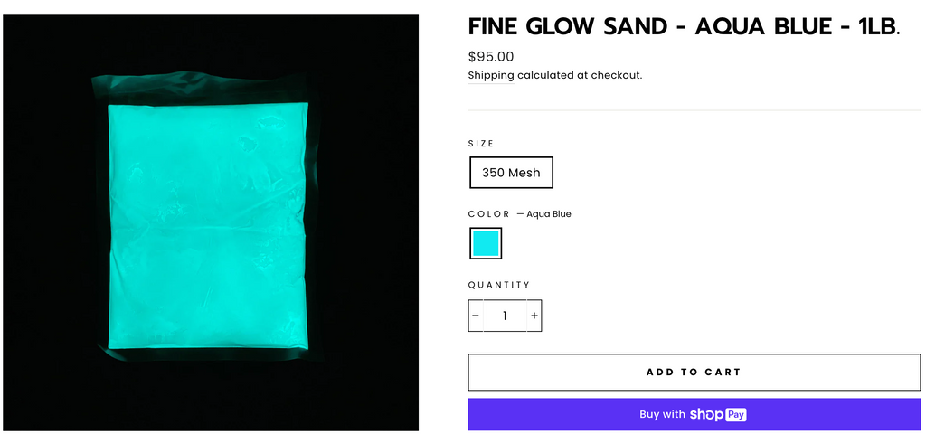 FINE GLOW SAND - AQUA BLUE - 1LB.