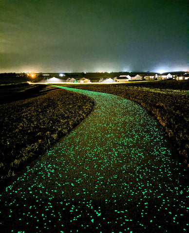Long view of the City of Vinton Glow Trail made with AGT™ Glow Stones