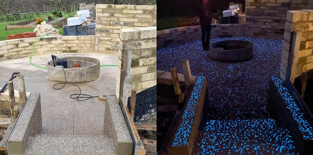 Glowing Sunken Firepit Entertainment Area