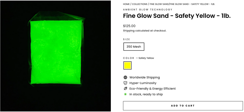 Fine Glow Sand - Safety Yellow - 1lb.