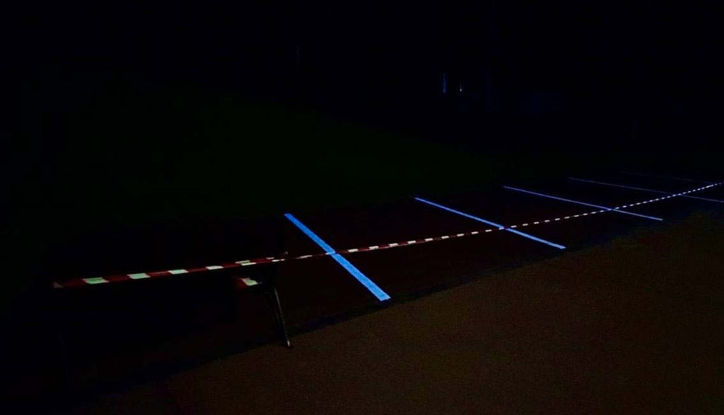 Glowing Parking Lines at Night