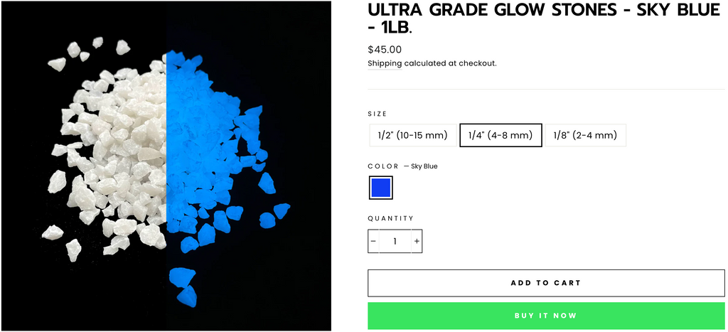 ULTRA GRADE GLOW STONES - SKY BLUE - 1LB.
