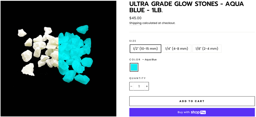 ULTRA GRADE GLOW STONES - AQUA BLUE - 1LB.