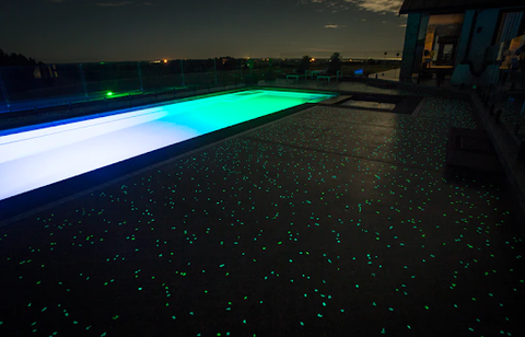 Glowing Pool Deck Powered by AGT™ Glow Stones