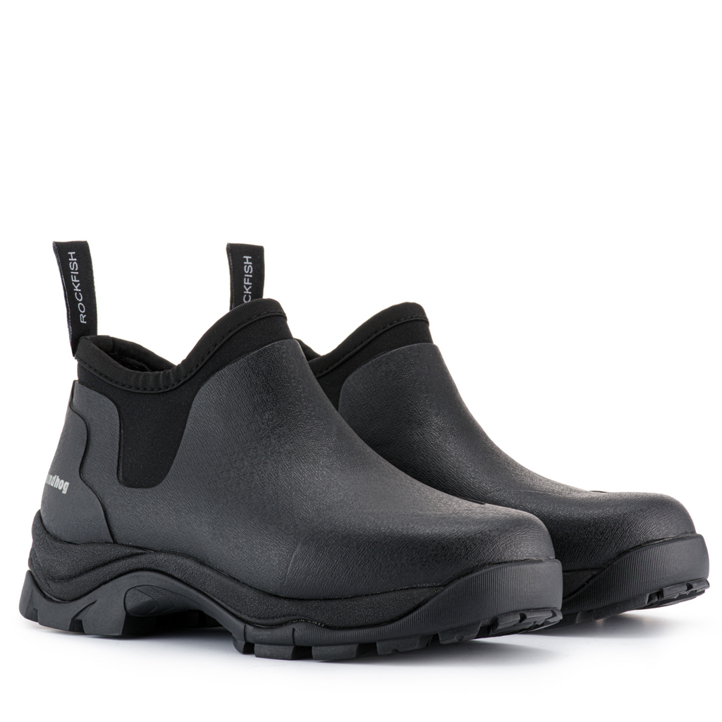 BLACK Ankle wellie boot. Neoprene lined insulated short wellies ...