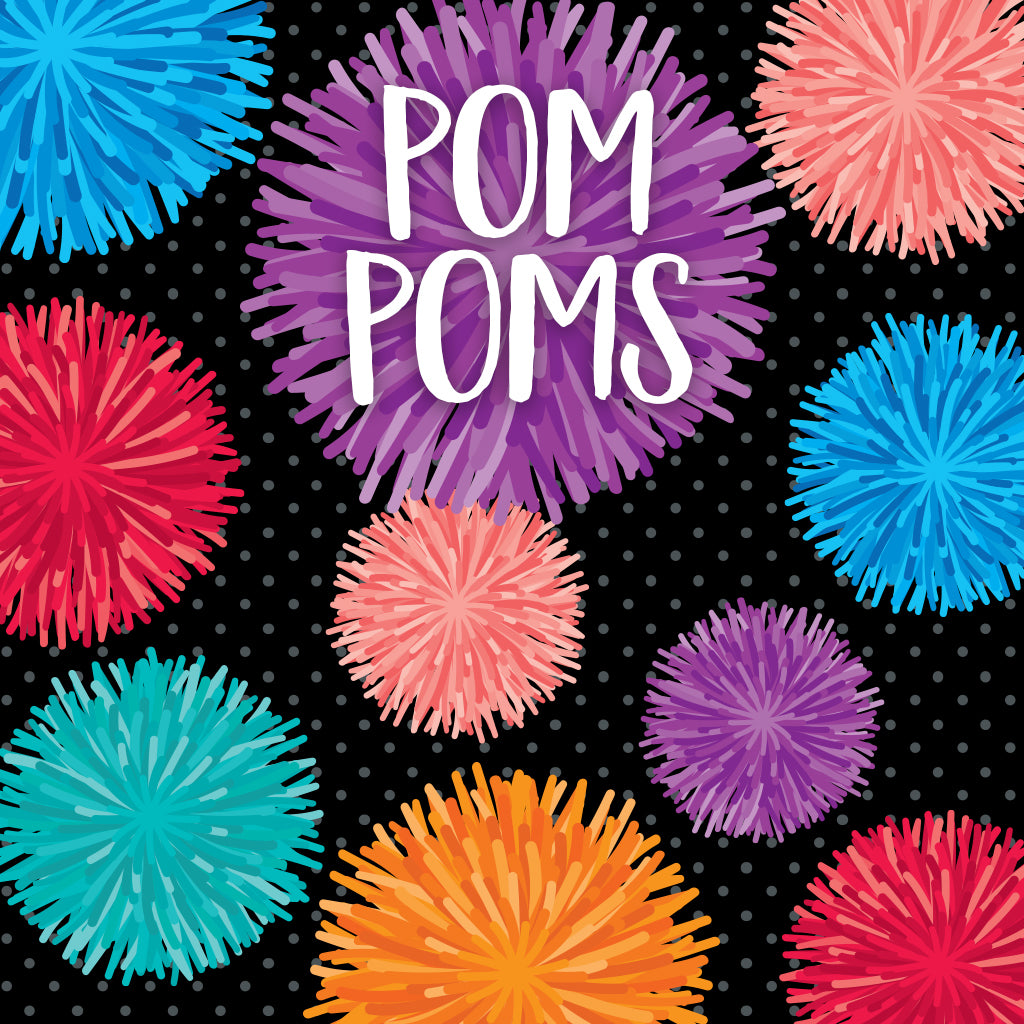 Pom Poms (Royal Blue & White) Sticker for Sale by crystalcreative