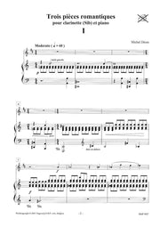 Deom - Trois pieces romantiques (Clarinet and Piano) - CP9927DMP