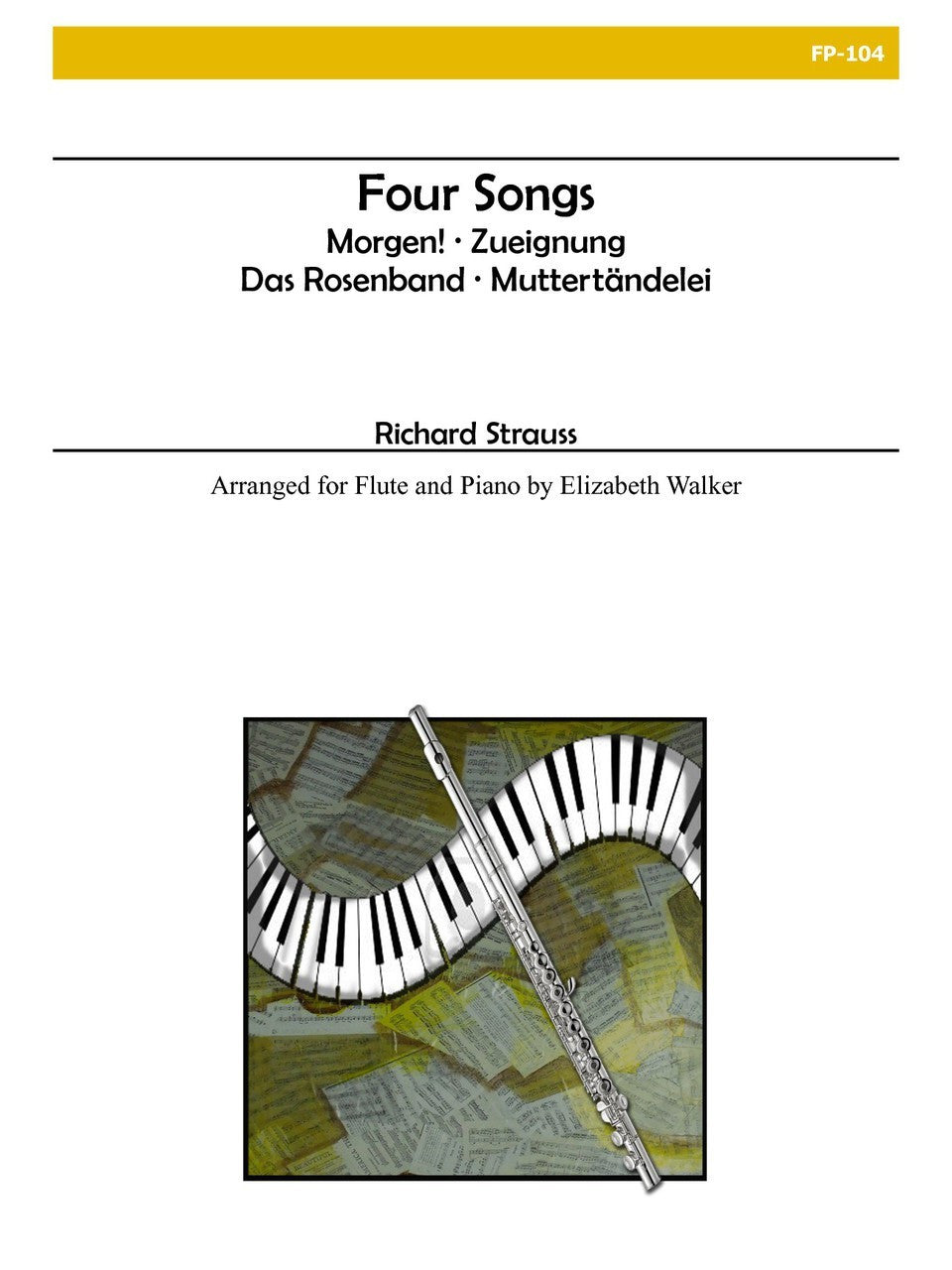 4つの歌（リヒャルト・シュトラウス）（フルート+ピアノ）【Four Songs】 - リヒャルト・シュトラウス (Richard Strauss) -  吹奏楽の楽譜販売はミュージックエイト