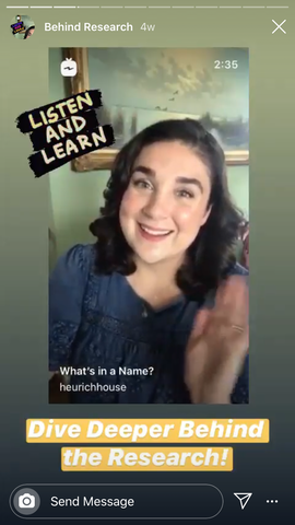 Screenshot from the museum’s Behind the Research series on Instagram