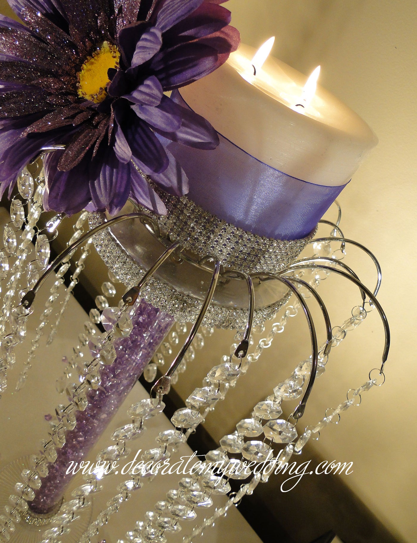 Centerpiece With Hanging Crystals WOWZA Shop DECORATE MY WEDDING