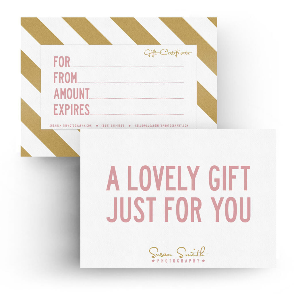 Glam | 5x7 Gift Certificate - 3 Dollar Templates