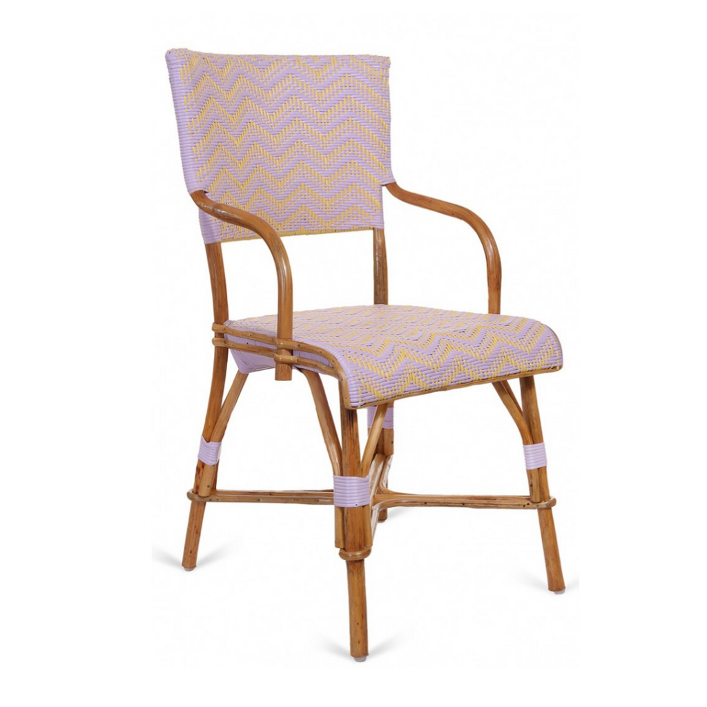 Lavender cane bistro chair