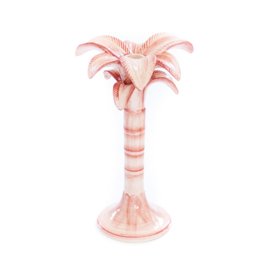 pink palm candle stick