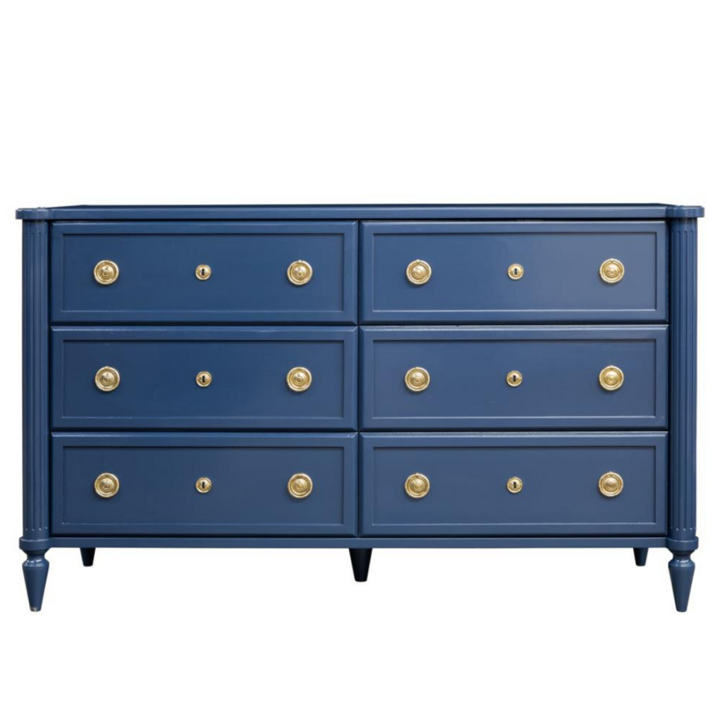 Coastal blue wood dresser