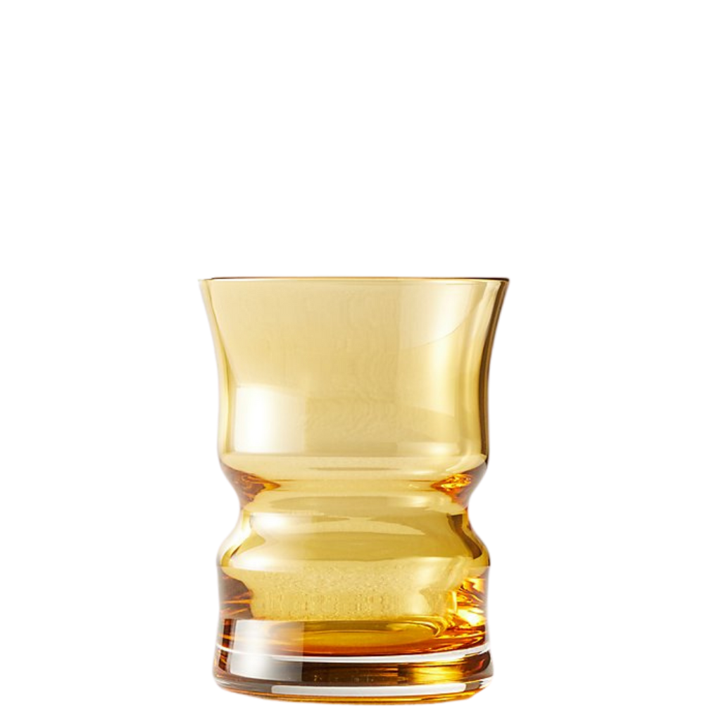 CB2 ANTOINETTE VINTAGE AMBER DOUBLE OLD-FASHIONED GLASS