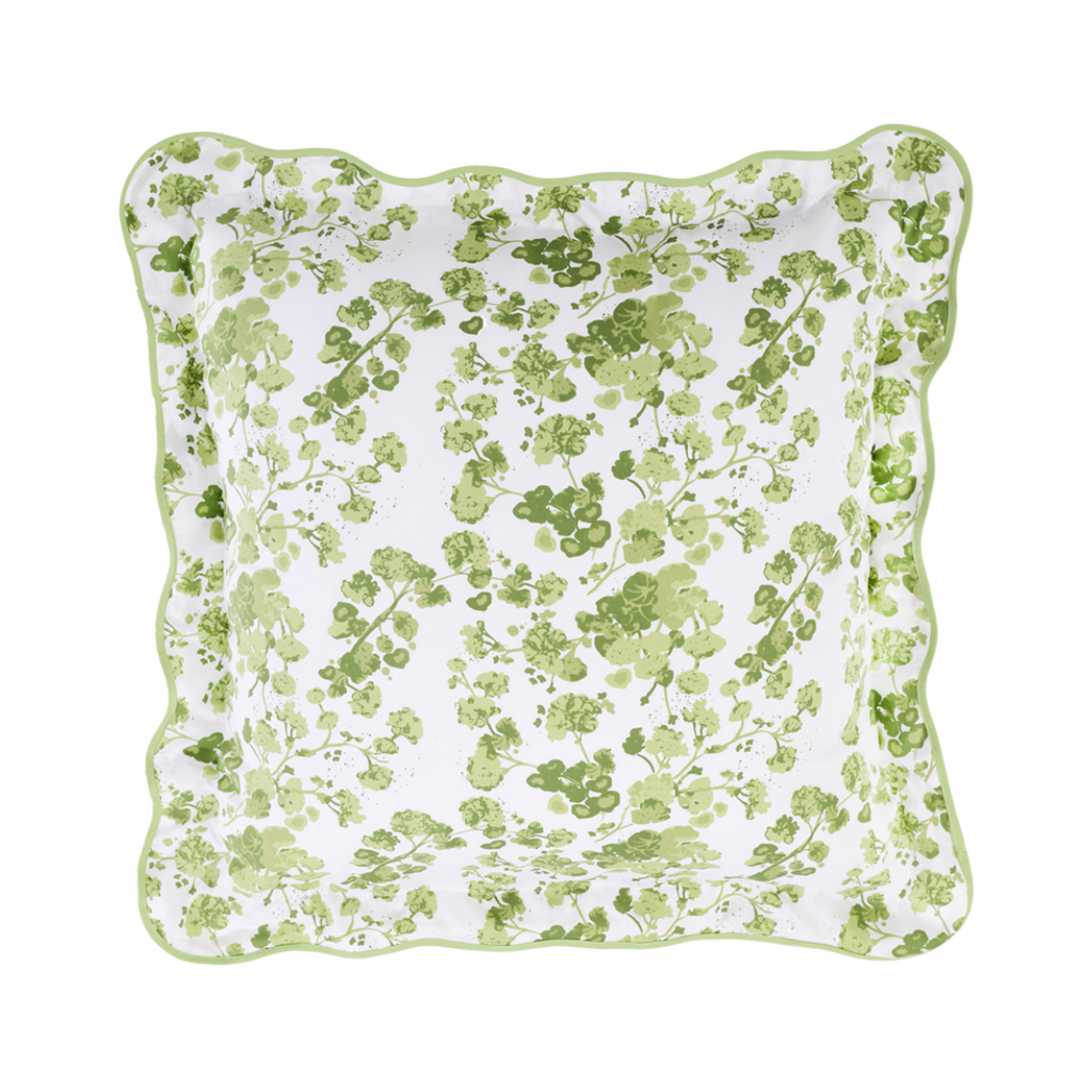 green biscuit patterned bedding